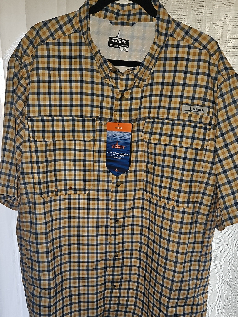 Habit Men's Yellow & Blue Plaid Short-Sleeve Button-Down Shirt